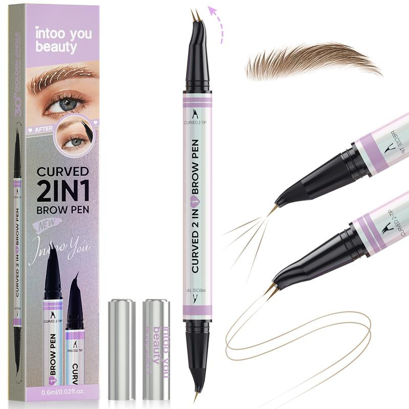 [FREE SHIPPING] 2Chill“Intooyou” Curved Eyebrow Pen, Magic 2 in 1 Eyebrow Pencil Pro, Waterproof Brow Pen with 2 Tips, Microblading Brow Pencils for Women, Last All Day