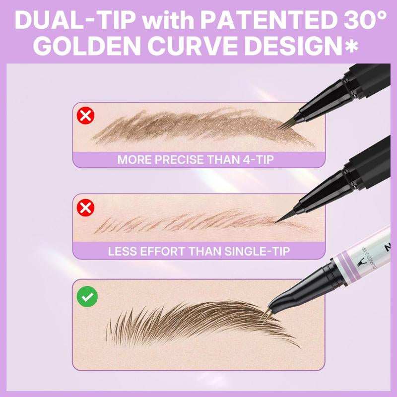 [FREE SHIPPING] 2Chill“Intooyou” Curved Eyebrow Pen, Magic 2 in 1 Eyebrow Pencil Pro, Waterproof Brow Pen with 2 Tips, Microblading Brow Pencils for Women, Last All Day