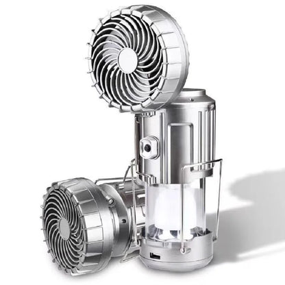 Outdoor Solar Camping Light Portable with Fan Solar Charge Hanging Tent Lamp Rechargeable Camping Flashlight Powerful Hand Lamp