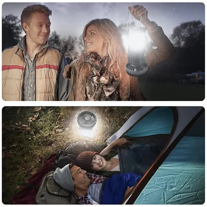 Outdoor Solar Camping Light Portable with Fan Solar Charge Hanging Tent Lamp Rechargeable Camping Flashlight Powerful Hand Lamp