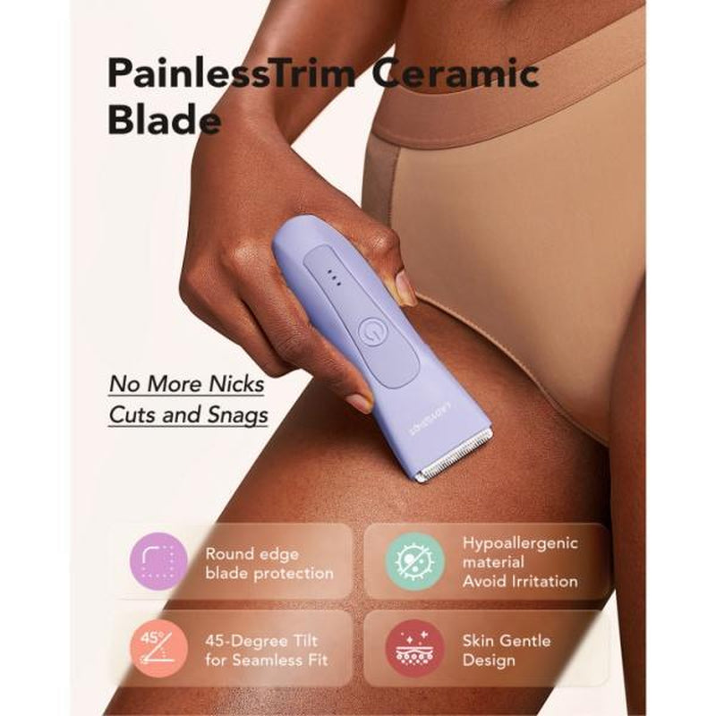 LADYSPOT Electric Bikini Trimmer for Women - Waterproof, Rechargeable, Hypoallergenic Ceramic Blades, Precise & Safe, Portable for Arms & Legs, 90-Minute Battery Life