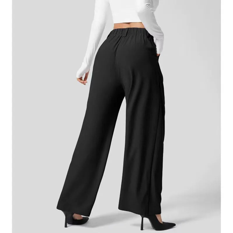 Women'S Pants Women'S High Waist Wide Leg Pants Casual Loose Pants Straight Office Ladies Korean Fashion Elegant Pants