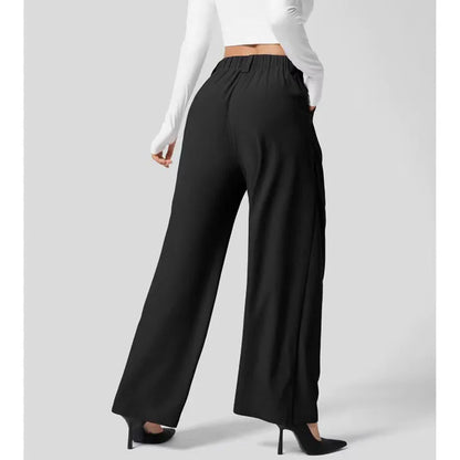 Women'S Pants Women'S High Waist Wide Leg Pants Casual Loose Pants Straight Office Ladies Korean Fashion Elegant Pants