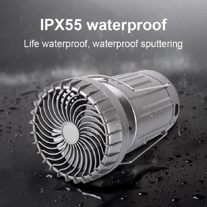 Outdoor Solar Camping Light Portable with Fan Solar Charge Hanging Tent Lamp Rechargeable Camping Flashlight Powerful Hand Lamp