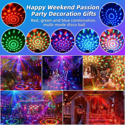 1-2Pcs Aalternating Flashing EU Disco Ball Stage Light with Remote Control for Home Room Parties Wedding Bar Birthday Mini Lamps