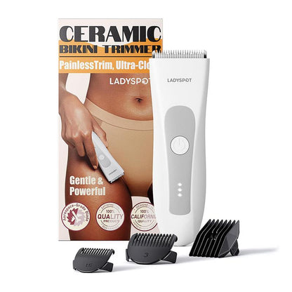 LADYSPOT Electric Bikini Trimmer for Women - Waterproof, Rechargeable, Hypoallergenic Ceramic Blades, Precise & Safe, Portable for Arms & Legs, 90-Minute Battery Life